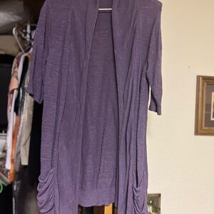 Maurices Lavender Knit Short sleeve Cardigan‎ with pockets size small vintage